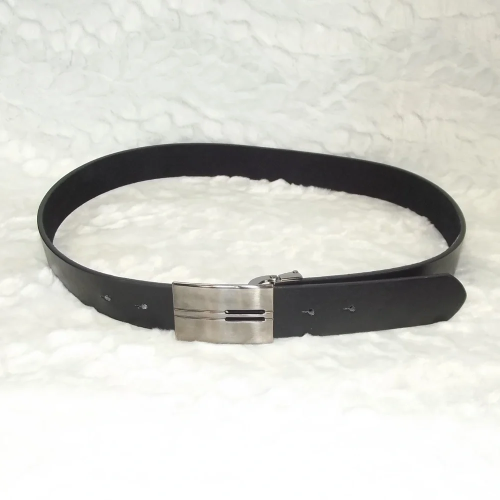 🍃Men's Black Leather Belt Adjustable 38" - Picture 6 of 6